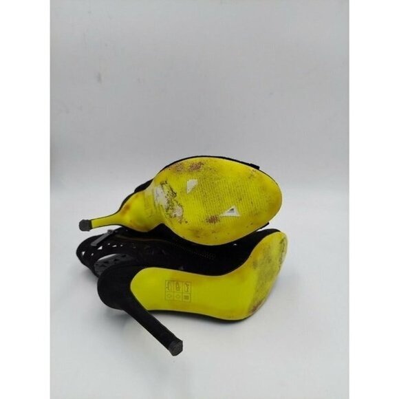 CARVELA Kurt Geiger Black Faux Suede Leather pumps SZ 5.5M - Picture 7 of 8